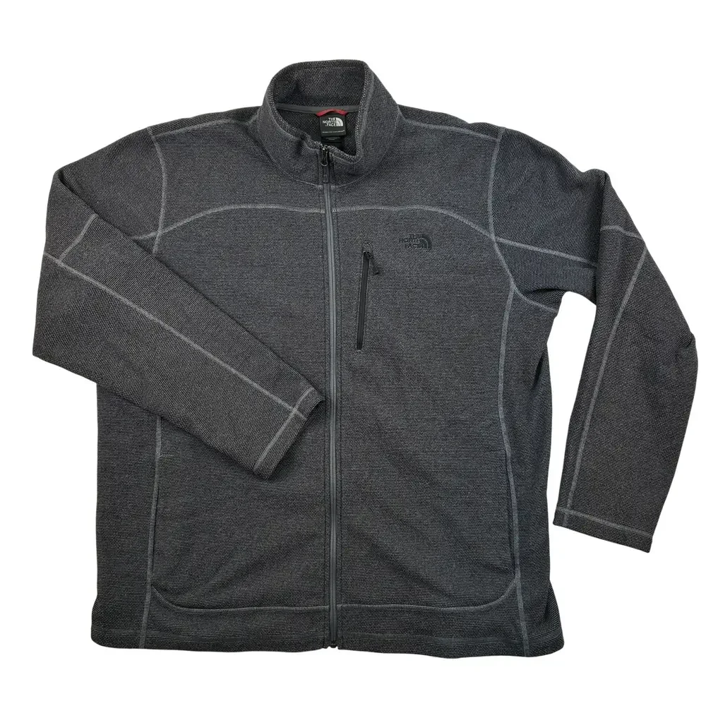The North Face Jacket Mens 2XL Full Zip Fleece Thermal Outdoor Casual Gray